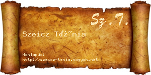 Szeicz Ténia névjegykártya